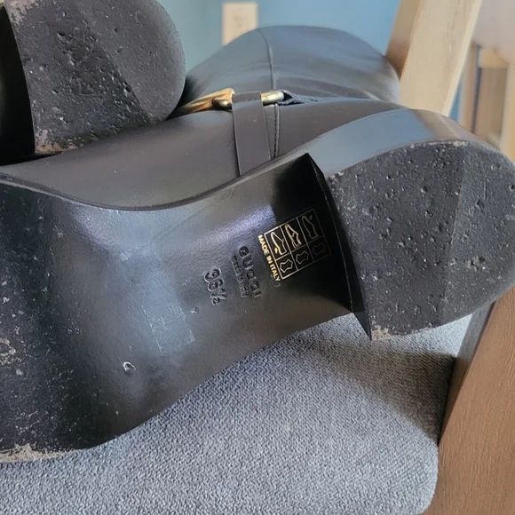 Gucci LIFFORD leather horsebit boots size 36 1/2, pull on - Picture 2 of 12